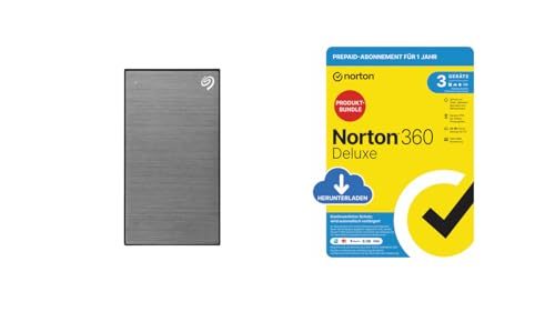 Seagate One Touch 4TB tragbare Externe Festplatte + Norton 360 Deluxe 2024, Antivirensoftware für 3 Geräte von Seagate
