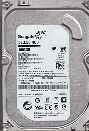 Seagate ST1000DM003, W4Y, WU, PN 1ER162-541, FW CC61, 1TB SATA 3.5 Hard Drive von Seagate