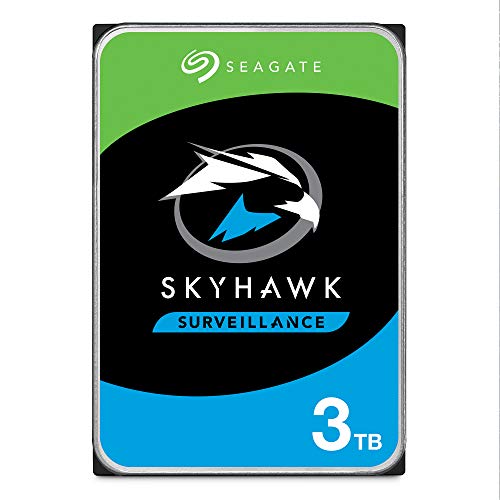 Seagate SkyHawk, interne Festplatte 3 TB HDD, für Videoaufnahme mit bis zu 64 Kameras, 3.5 Zoll, 64 MB Cache, SATA 6 Gb/s, silber, inkl. 3 Jahre Rescue Service, Modellnr.: ST3000VX009 von Seagate