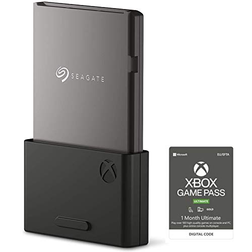 Seagate Speichererweiterungskarte Xbox Series X|S 1 TB SSD, NVMe-Erweiterungs-SDD für Xbox Series X|S, inkl. 2 Jahre Rescue Service, Modellnr: STJR1000400 + Xbox Game Pass Ultimate 1 Monate (Download) von Seagate