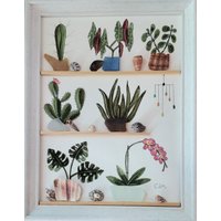 Indoor-Seeglasgarten - Seeglas- Und Kieselkunst Einzigartige Handgefertigte Einrahmung Seeglasbild von SeaglassArtworks