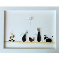 Seeglas-Weihnachtsbild - Seeglas- Und Kieselkunst Einzigartige Handgefertigte Einrahmung Seeglaskunst von SeaglassArtworks