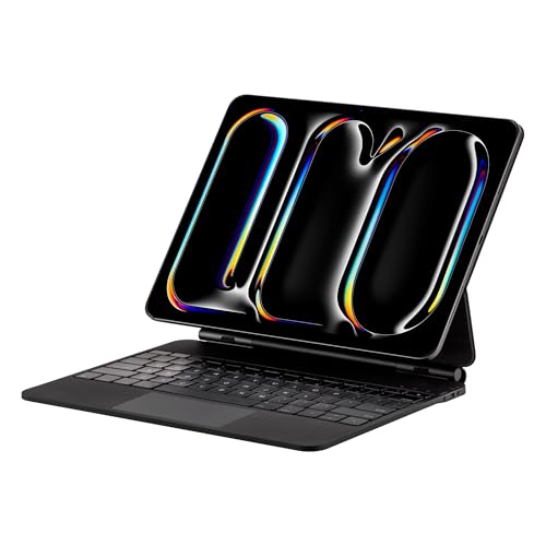 Seagtigau Magic Keyboard Case für iPad Pro 12,9 Zoll (3., 4., 5., 6. Generation) & iPad Air 13" (M3/M2, 2025/2024), magnetische Tastaturhülle mit Multi-Touch Trackpad, beleuchtet, QWERTZ (Schwarz) von Seagtigau
