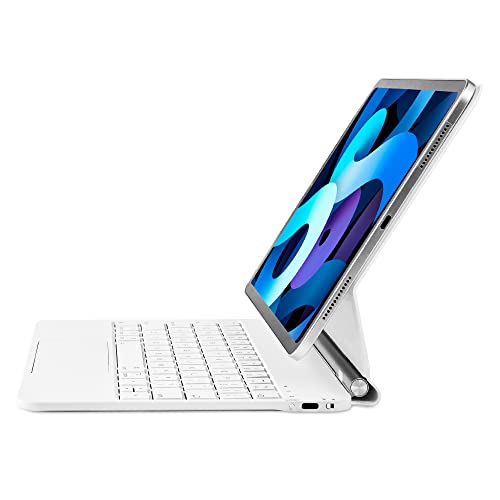 Seagtigau Magic Keyboard Case für iPad Pro 13-Zoll (M4) 2024, Magnetische Keyboard Case mit Multi-Touch Trackpad, Hintergrundbeleuchtung, Komfortables Tippen QWERTZ (Weiß, Für Pro 13 M4 2024) von Seagtigau