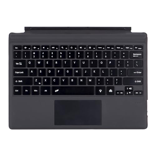 Seagtigau QWERTY Layout Tastatur für Microsoft Surface Pro 7+-Pro 7-Pro 6-Pro 5-Pro 4-Pro 3, 12.3 Zoll, Bluetooch Type Cover mit Multi-Touch Trackpad, Ultra Silm (Schwarz Ohne Backlight) von Seagtigau