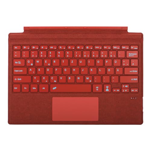 Seagtigau Tastatur für Microsoft Surface Pro 7+ / Pro 7 / Pro 6 / Pro 5 / Pro 4 / Pro 3, 12.3 Zoll, Bluetooth Type Cover mit Trackpad, QWERTZ Deutsch Layout (Mohnrot) von Seagtigau
