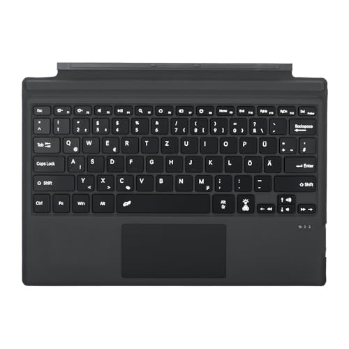 Seagtigau Tastatur für Microsoft Surface Pro 7+ / Pro 7 / Pro 6 / Pro 5 / Pro 4 / Pro 3, 12.3 Zoll, Bluetooth Type Cover mit Trackpad, QWERTZ Deutsch Layout (Schwarz ohne Hintergrundbeleuchtung) von Seagtigau