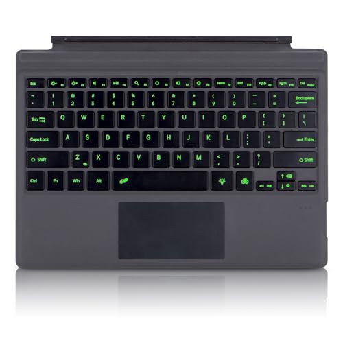 Seagtigau Tastaturabdeckung für Microsoft Surface Pro 7+ Pro 7 Pro 6 Pro 5 Pro4 Pro3, 12,3 Zoll, ultradünn, Bluetooth, Multi-Touchpad, wiederaufladbar, 7-farbige LED-Hintergrundbeleuchtung (Schwarz Seagtigau Tastaturabdeckung für Microsoft Surface Pro 7+ Pro 7 Pro 6 Pro 5 Pro4 Pro3, 12,3 Zoll, ultradünn, Bluetooth, Multi-Touchpad, wiederaufladbar, 7-farbige LED-Hintergrundbeleuchtung (Schwarz von Seagtigau