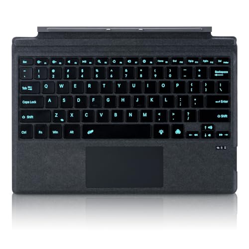 Seagtigau Tastaturabdeckung für Microsoft Surface Pro 7+ Pro 7 Pro 6 Pro 5 Pro4 Pro3, 12,3 Zoll, ultradünn, Bluetooth, Multi-Touchpad, wiederaufladbar, 7-farbige LED-Hintergrundbeleuchtung (Anthrazit Seagtigau Tastaturabdeckung für Microsoft Surface Pro 7+ Pro 7 Pro 6 Pro 5 Pro4 Pro3, 12,3 Zoll, ultradünn, Bluetooth, Multi-Touchpad, wiederaufladbar, 7-farbige LED-Hintergrundbeleuchtung (Anthrazit von Seagtigau