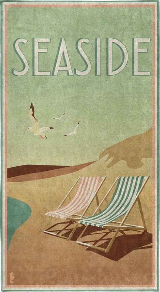 Seahorse Strandtuch Blackpool, Frotteevelours (1-St), mit Vintage Aufdruck von Seahorse