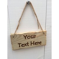 Handgefertigtes Rustikales Treibholz/Bauernhaus-stil Türschild Holzdesign Ihre Eigene Nachricht Jeder Text 20 cm X 10 von SeahorseSigns