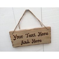Handgefertigtes Rustikales Treibholz-/Bauernhaus-stil - Türschild-Plakette Personalisiertes Hölzernes Entwurf Ihre Eigene Mitteilung Beliebiger von SeahorseSigns