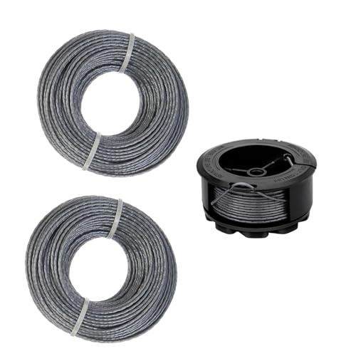 Seailka 2 x Rasentrimmer Spule Linie 24 m F016800462, 1 x Fadenspule 6m F016800570 Autofeed Trimmerfaden für Bosch UniversalGrassCut 18/18-26/18-260 von Seailka