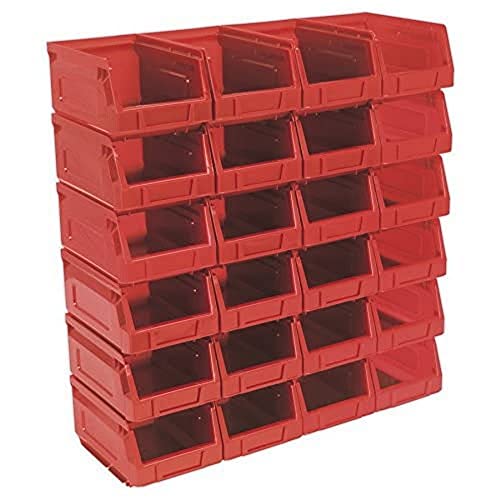 SEALEY Plastic Vorratsbehälter 105 x 165 x 83mm - Red Packung mit 24 Stück von Sealey