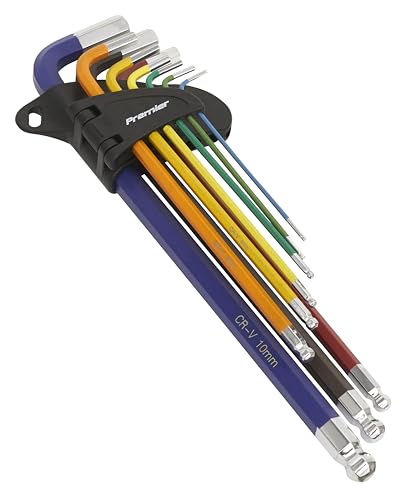 SEALEY ak7191 Sechskant-Kugelkopf Stiftschlüssel Set 9pc farbliche Extralanger Metrisches SEALEY ak7191 Sechskant-Kugelkopf Stiftschlüssel Set 9pc farbliche Extralanger Metrisches von Sealey