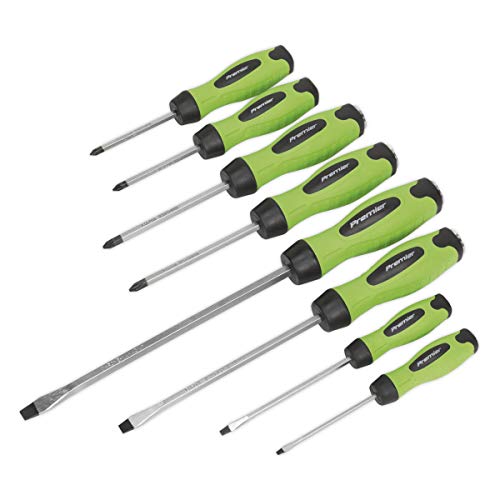 Screwdriver Set 8pc Hammer-Thru Hi-Vis Green von Sealey