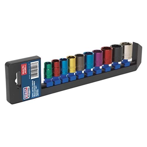 Multi-Coloured Socket Set 10pc 3/8"Sq Drive 6pt WallDrive® Metric von Sealey