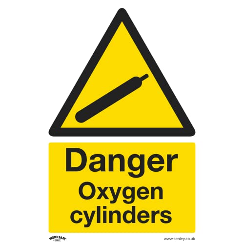 Sealey SS61V1 Danger Oxygen Cylinders - Warnschild - selbstklebendes Vinyl von Sealey