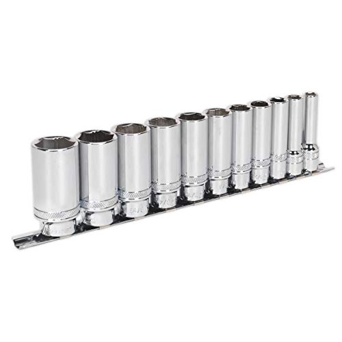 Socket Set 11pc 3/8"Sq Drive Deep Lock-On™ 6pt Imperial von Sealey