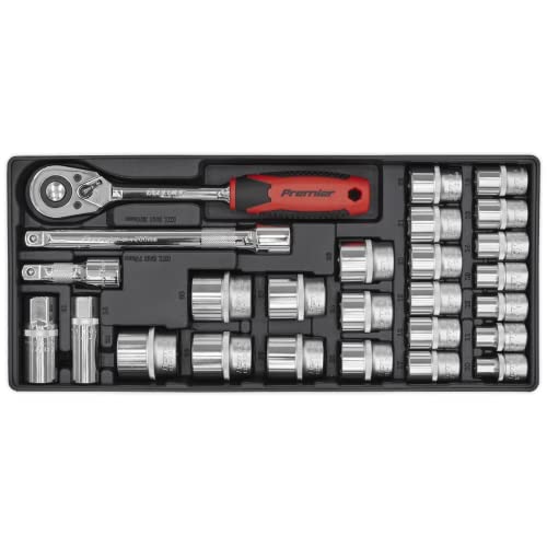 Tool Tray with Socket Set 26pc 1/2"Sq Drive von Sealey