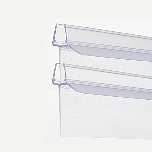 2x100cm Sealis Ersatz Duschdichtung mit verlängertem Dichtkeder 25mm - Dichtung für 5mm/ 6mm/ 7mm/ 8mm Glasdicke Duschkabine Wasserabweiser Duschdichtung Schwallschutz - Transparent von Sealis