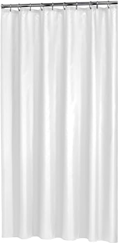 Sealskin Madeira Textil Duschvorhang, für Badewanne und Dusche, wasserabweisend, waschbar, Badezimmervorhang aus 100% Polyester, Farbe: Weiß uni, B x H: 240 x 200 cm von Sealskin