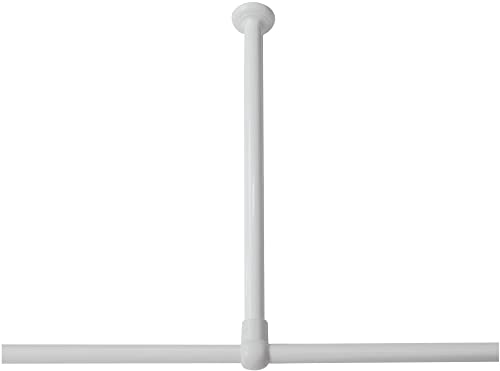 Sealskin Deckenhalterung für Duschvorhangstange, Durchmesser 28 mm, Aluminium, Farbe: weiß, 60 x 2,8 x 2,8 cm von Sealskin
