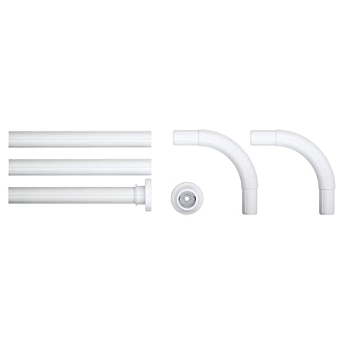 Sealskin Kombi-Winkel Duschvorhangstange, Aluminium, Farbe: weiß, Durchmesser 28 mm, 90 x 90 x 90 cm von Sealskin