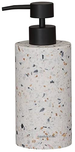 Sealskin Blend Seifenspender 260 ml, in modernem Terrazzo-Look, Zement, Weiß-Terrazzo von Sealskin