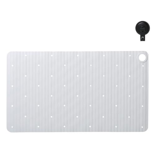 Sealskin Ribb Antirutsch-Badematte 40x70 cm Weiß inklusive schwarzem Haken von Sealskin