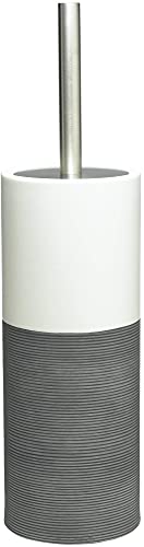 Sealskin Toilettenbürste Doppio, WC-Bürstengarnitur aus natürlichem Porzellan, Farbe Grau, handbemalt von Sealskin