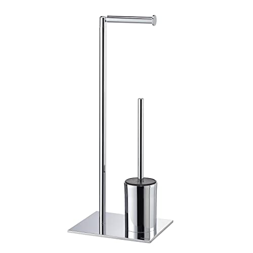 Sealskin Tube Stand WC-Garnitur 3 in 1, mit Toilettenpapierhalter und Toilettenbürste sowie Reserverollenhalter, freistehender Toilettenbutler aus Metall, Chrom Sealskin Tube Stand WC-Garnitur 3 in 1, mit Toilettenpapierhalter und Toilettenbürste sowie Reserverollenhalter, freistehender Toilettenbutler aus Metall, Chrom von Sealskin