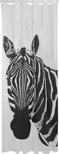 Sealskin Zebra Duschvorhang 180x200 cm, PEVA, wasserdicht, Farbe: Schwarz / Weiß von Sealskin