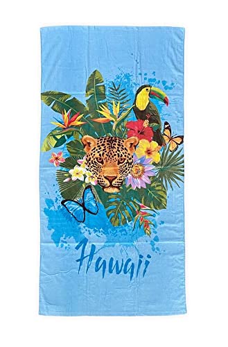 Bedrucktes Strandtuch 80 x 160 cm, Handtuch aus Frottee, Velour, 100 % Baumwolle, Strandtuch, leichtes Strandtuch (Hawaii) von Seamar