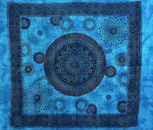 Seamar Abdeckplane groß Margerita Circolare 210 x 240 cm, 100 % Baumwolle, Indian 210x240 cm hellblau von Seamar