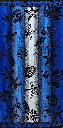 Strandtuch New Shell Blau 100% Baumwolle 90 x 165 cm Frottee Jaquard Strandtuch von Seamar