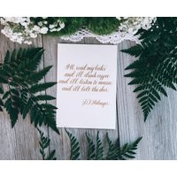 Kalligraphie J.d. Salinger Zitat Druck Goldene Tinte, Geschenk Für Buchliebhaber von Seamerias