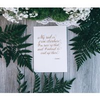 Rumi Zitat Kalligraphie Druck, Goldene Tinte Handgeschriebenes Zeichen von Seamerias