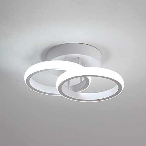 Seamoon LED Deckenlampe 2 LED Deckenleuchte Schwarzes Doppeltes Quadratisches Design Deckenlampen Deckenleuchten aus Aluminium und Schmiedeeisen Wohnzimmerlampe [Energieklasse E] von Seamoon