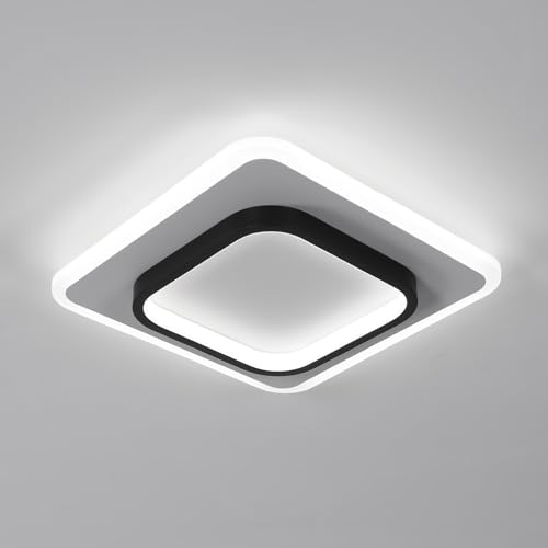 Seamoon LED Deckenleuchte, 30W 3375LM Deckenlampe Modern Schwarz, Kaltweiß 6500K, Deckenleuchte LED Quadrate für Schlafzimmer Badezimmer Küche Wohnzimmer Balkon Flur von Seamoon