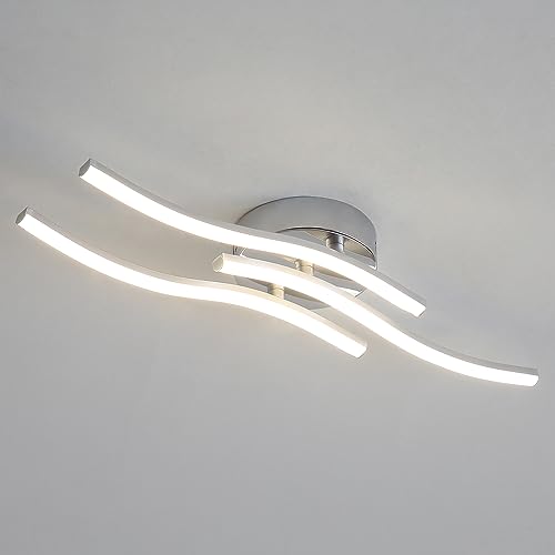 Seamoon LED Deckenleuchte, Welle Deckenlampe mit 3 Gebogenen Leuchten, Moderne LED Deckenleuchte 4500K 18W für Schlafzimmer Wohnzimmer Küche Flur Büro Balkon von Seamoon