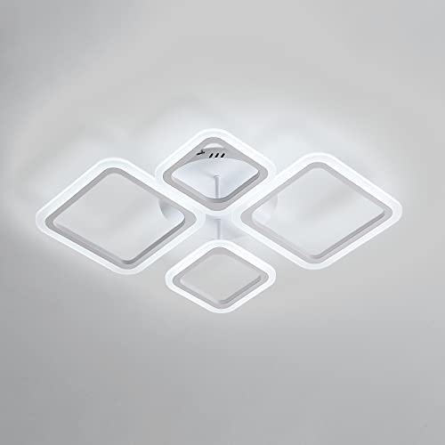 Seamoon LED Deckenleuchte Kühles Weiß 6500K, 48W 4800LM LED Deckenlampe,70CM Durchmesser Moderne Quadratische Deckenleuchte für Schlafzimmer, Wohnzimmer, Küche von Seamoon