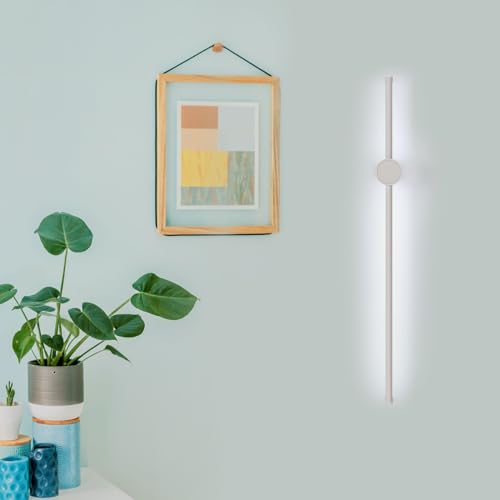 Seamoon LED Wandlampe Innen, Weiß Modern Wandleuchte 12W 6500k, Wandleuchte Schlafzimmer 60CM für Badezimmer Wohnzimmer Schlafzimmer Flur von Seamoon