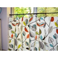 Retro Küche Vorhang Mit Blattmuster Mid Century Modern Covington Carson Design von SeamsOriginal