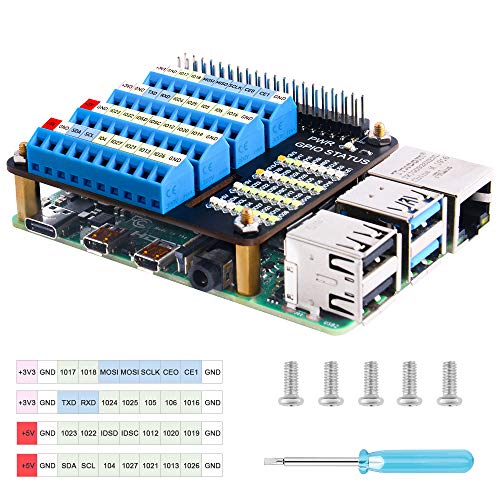 Seamuing Raspberry Pi 4 GPIO Erweiterungsplatine, Breakout GPIO Schraubklemme für Raspberry Pi 4B 3B+ 3B 2B B+ Raspberry Pi Zero und Zero W von Seamuing