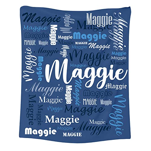 SearchI Personalisierte Decke,Individuelle Warme Kuscheldecke mit Namen,Weihnachten Geburtstag Personalisierte Geschenke für Mama, Papa, Kind, Hunde, Freunde oder Liebhaber(Dunkelblau,90x120cm) von SearchI