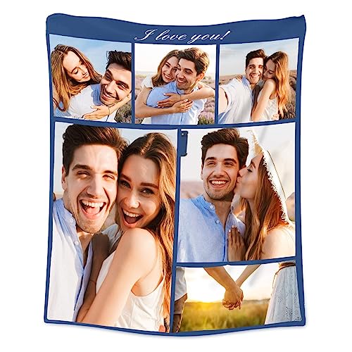 SearchI Personalisierte Decke mit Foto,Fotodecke mit Eigenem Foto Name,Super Weich&Warm Sofa Decke Personalisierte Geschenke für Mama, Papa, Kind, Haustier, Liebhaber Oder Freund(A,130x150cm) von SearchI