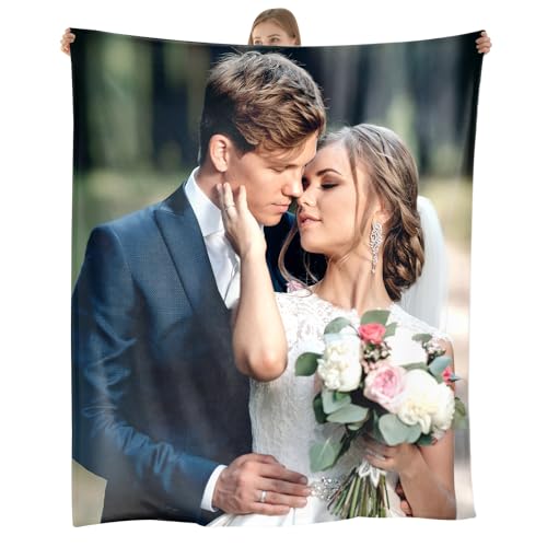 SearchI Personalisierte Decke mit Foto Weiche Fleece Fotodecke mit Eigenem Foto Name,Personalisierte Geschenke Geburtstage Weihnachten für Männer Frauen Mama Papa Kind Hunde Freunde,100x152cm von SearchI