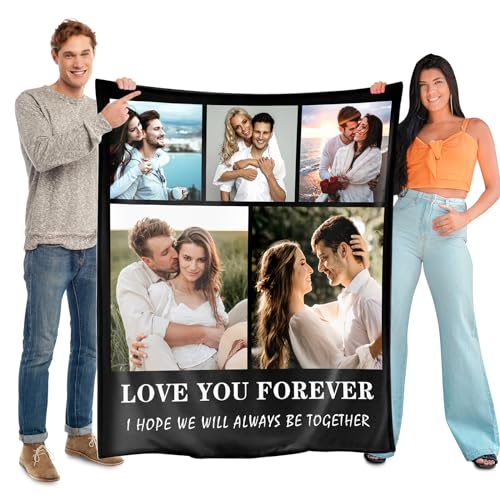 SearchI Personalisierte Decke mit Foto Weiche Fleece Fotodecke mit Eigenem Foto Name,Personalisierte Geschenke Geburtstage Weihnachten für Männer Frauen Mama Papa Kind Hunde Freunde,80x120cm von SearchI