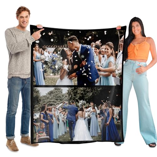SearchI Personalisierte Geschenke Geburtstage Weihnachten für Männer und Frauen,Personalisierte Decke mit Foto,Weiche Fleece Fotodecke mit Eigenem Foto Name 127x178cm von SearchI